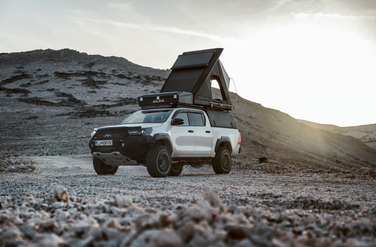 Interior of 2021 Toyota Hilux with wheels