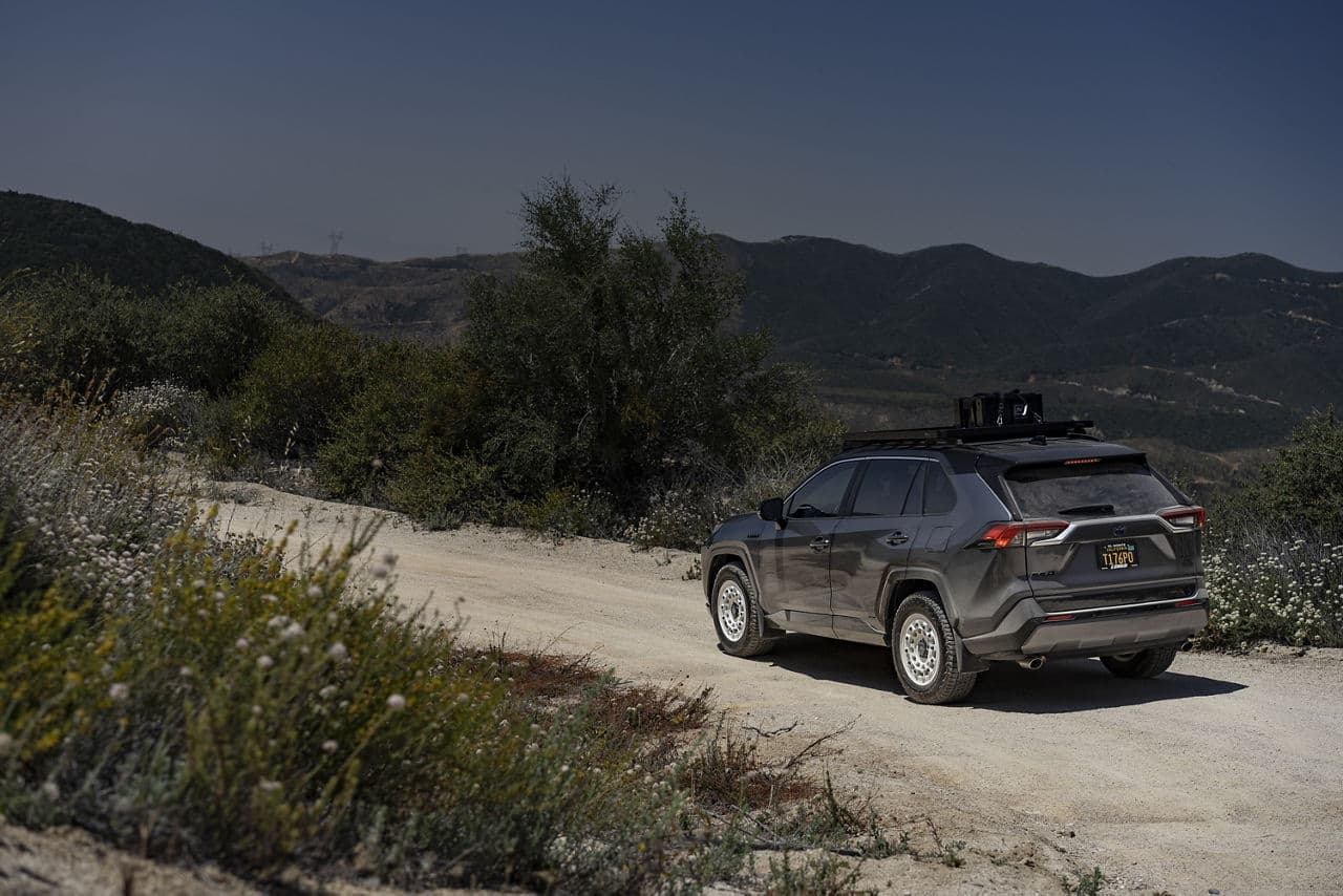 Side profile of 2021 Toyota RAV4 with wheels