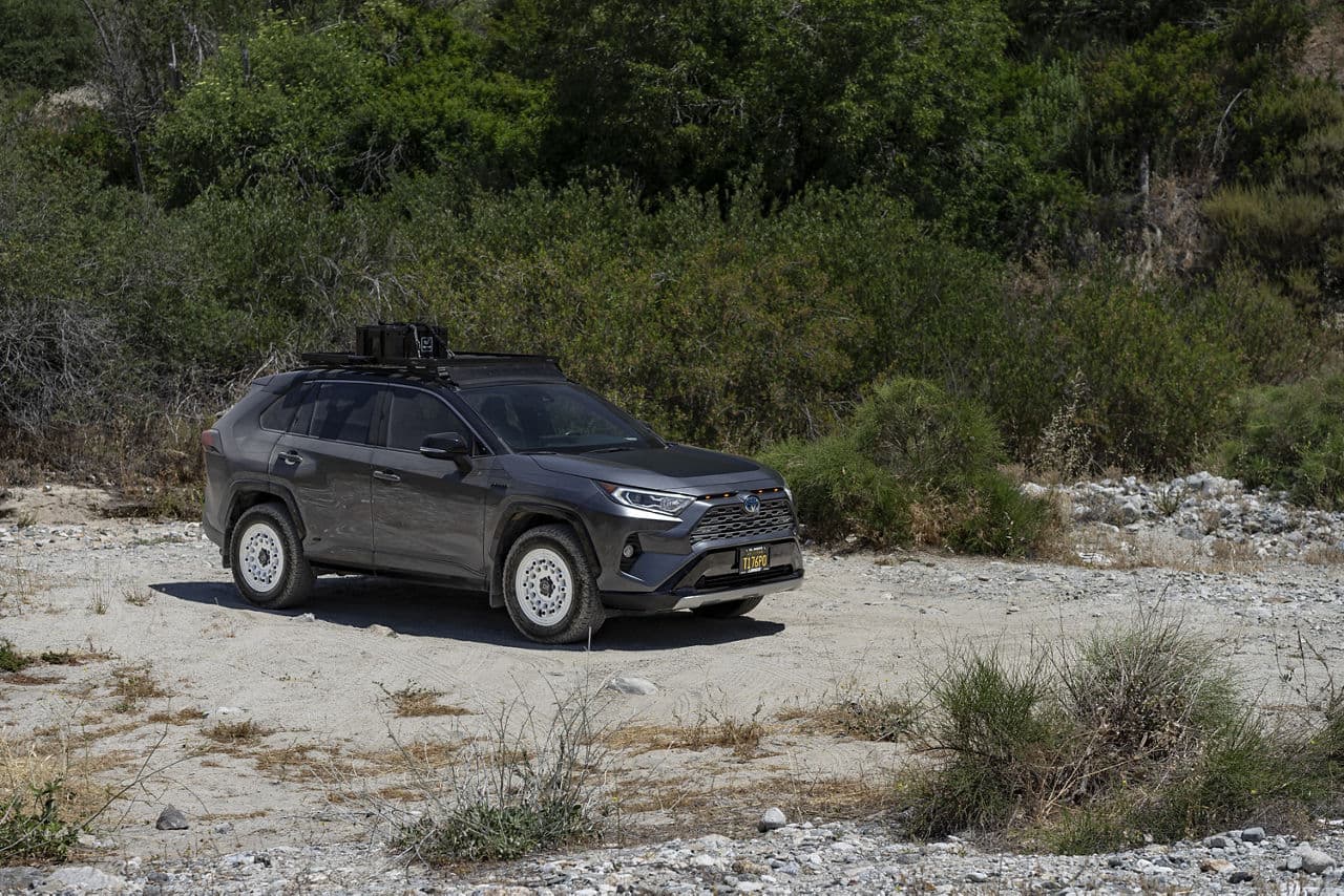 Interior of 2021 Toyota RAV4 with wheels