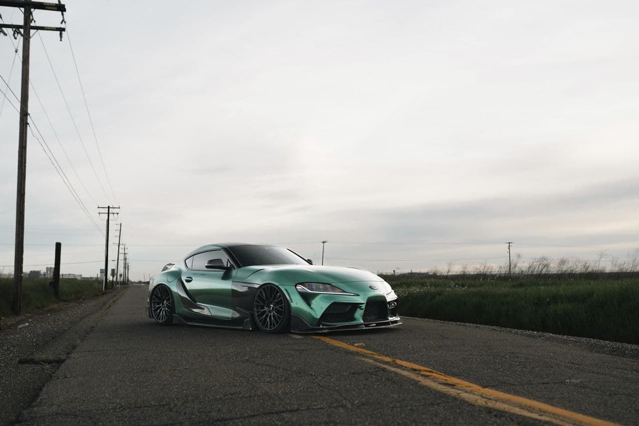 Front view of 2021 Toyota Supra with wheels