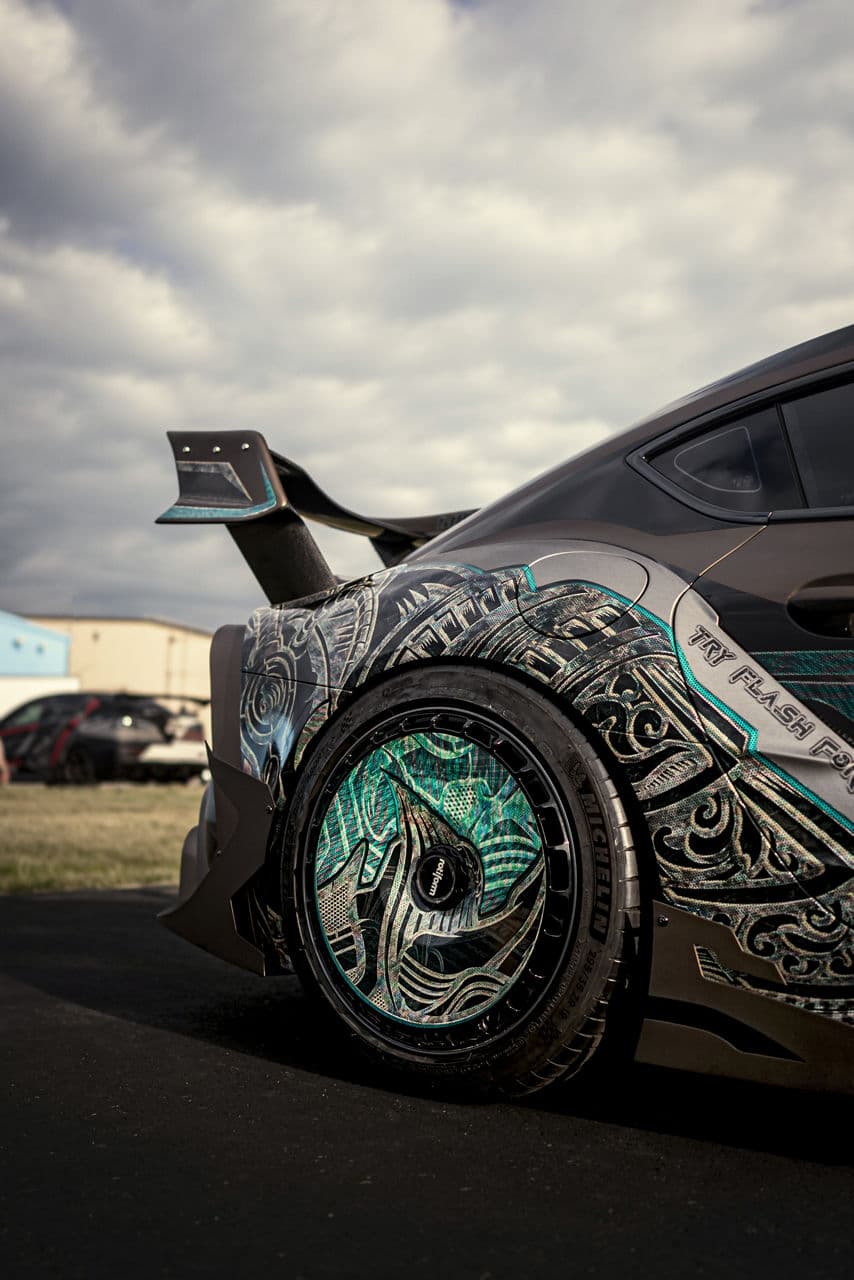 Rear view of 2021 Toyota Supra with wheels
