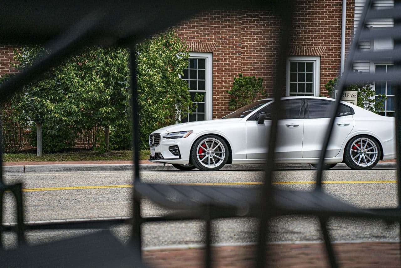 Detail view of 2021 Volvo S60 with wheels