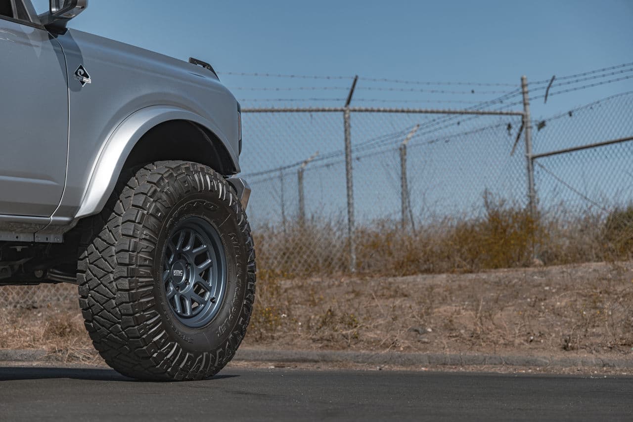 Interior of 2022 Ford Bronco Outer Banks with wheels