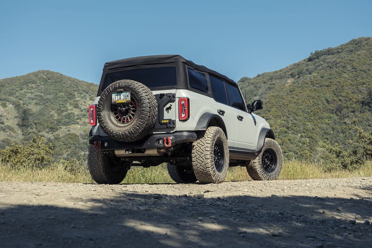 Detail view of 2022 Ford Bronco with truck suv wheels