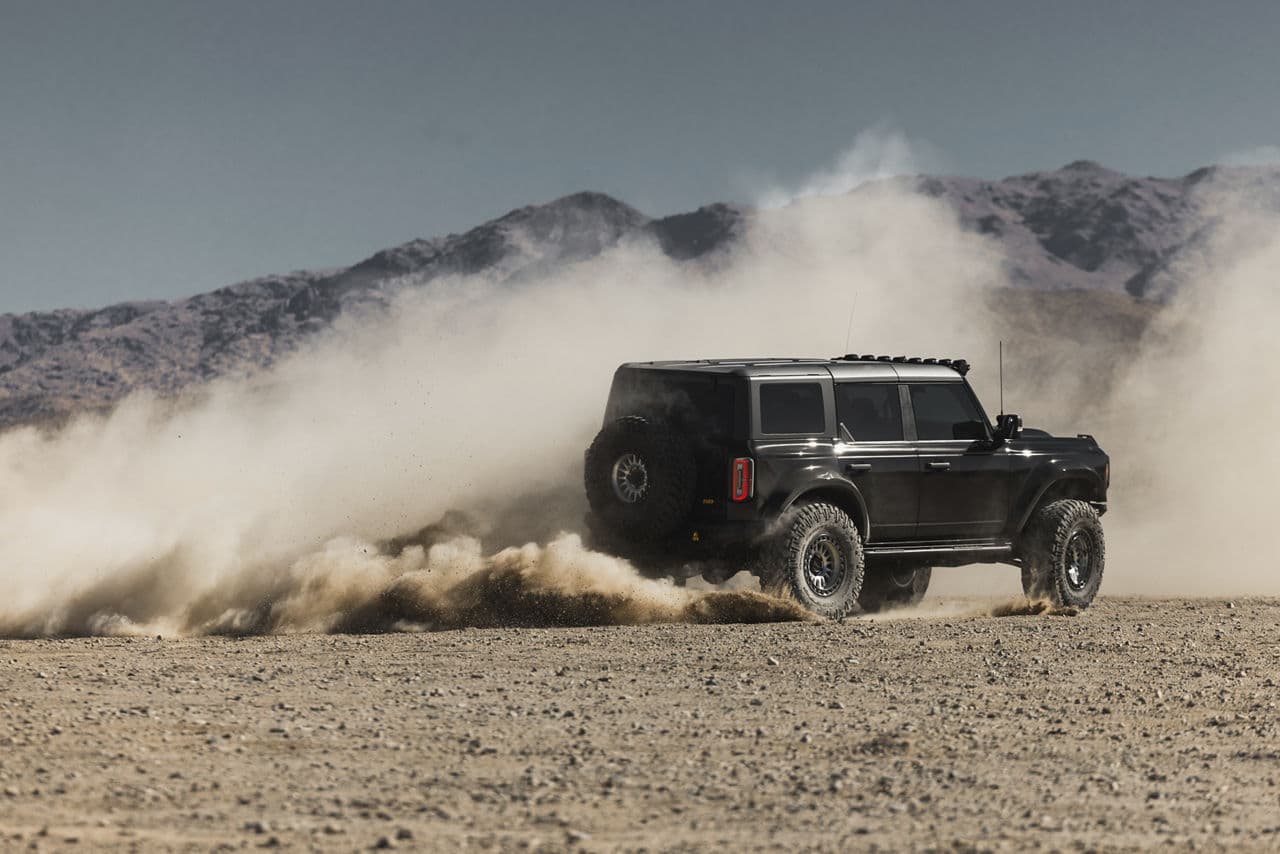 Detail view of 2022 Ford Bronco with truck suv wheels