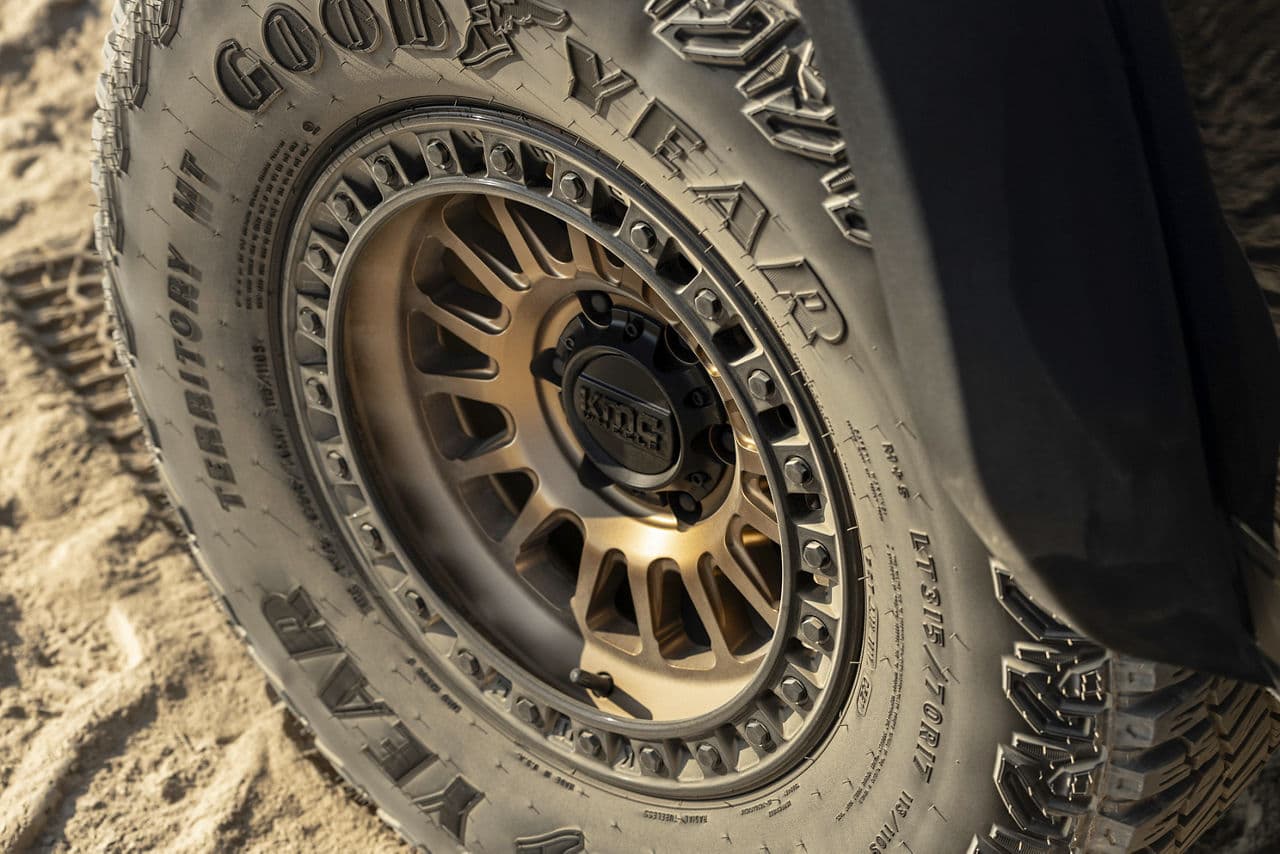 Rear view of 2022 Ford Bronco with wheels