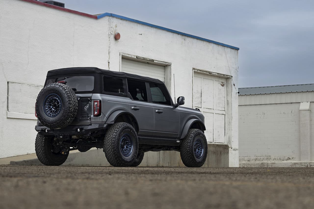 Side profile of 2022 Ford Bronco with wheels