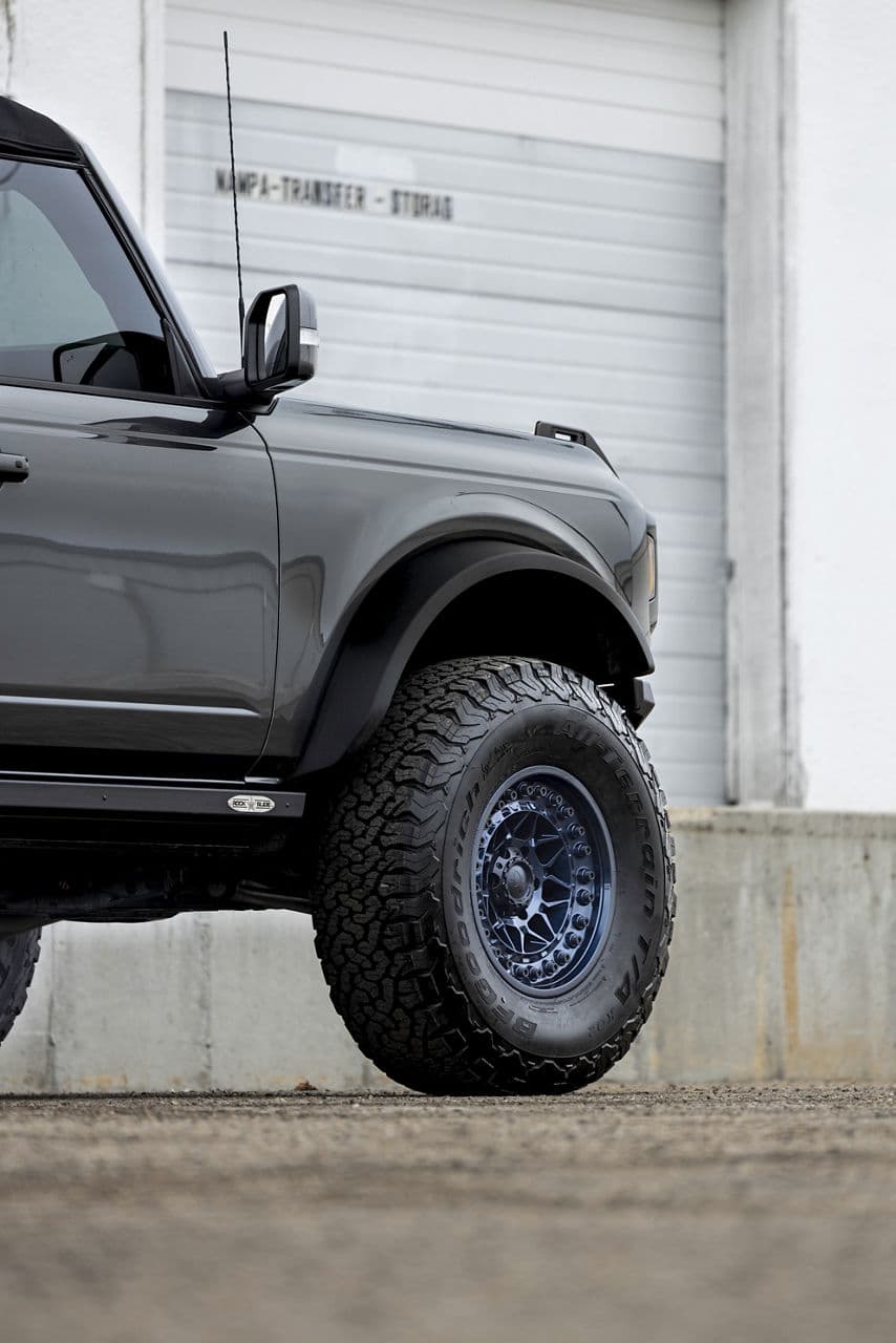 Interior of 2022 Ford Bronco with wheels