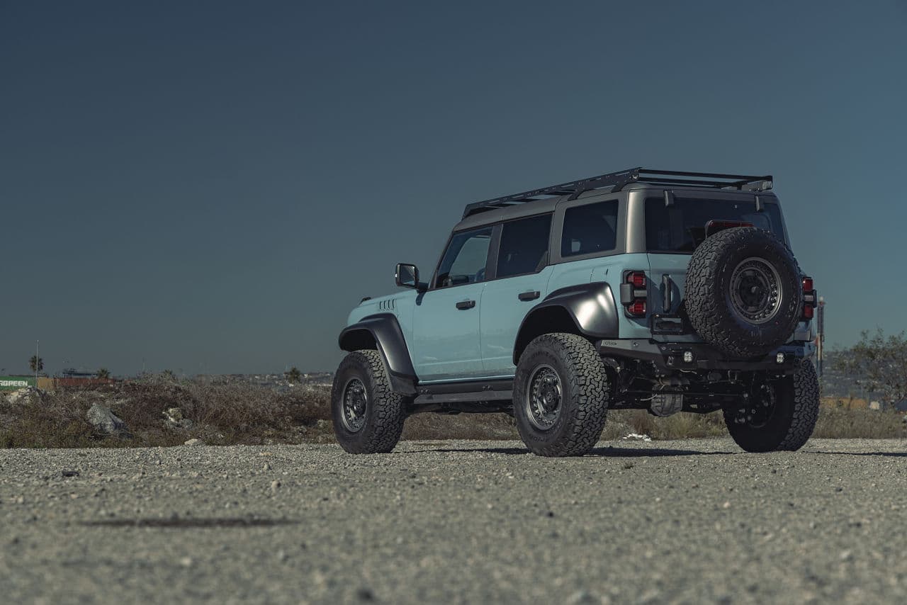 Rear view of 2022 Ford Bronco with wheels
