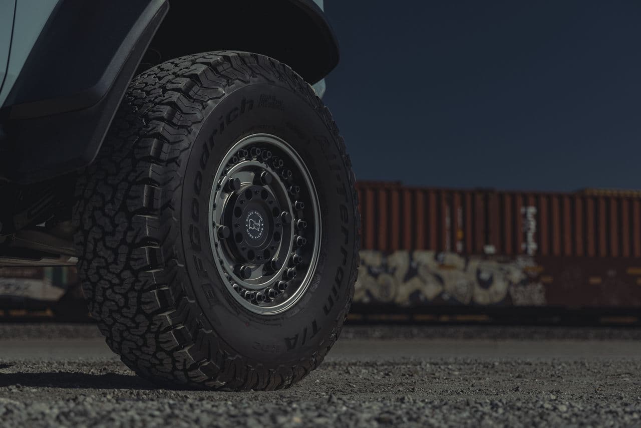 Interior of 2022 Ford Bronco with wheels