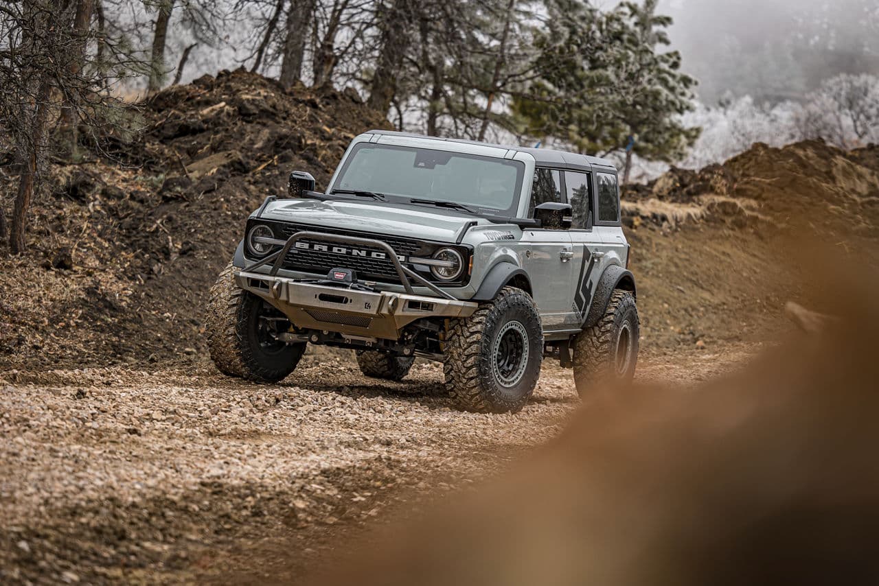 Interior of 2022 Ford Bronco with wheels