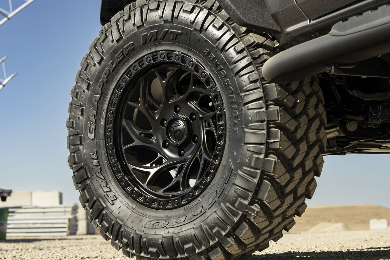 Detail view of 2022 Ford Bronco with wheels