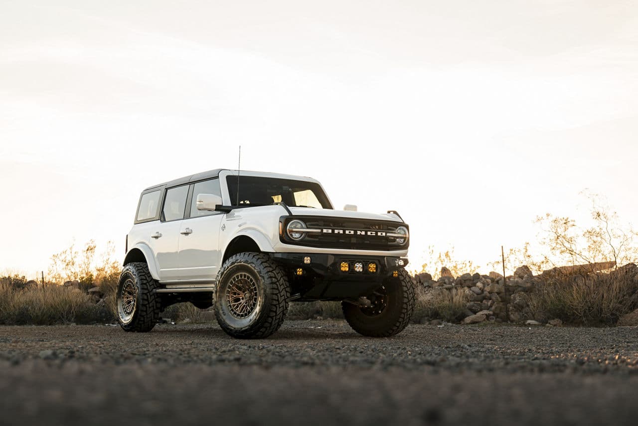 Interior of 2022 Ford Bronco with wheels