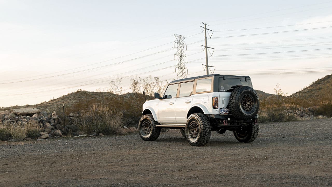 Detail view of 2022 Ford Bronco with wheels