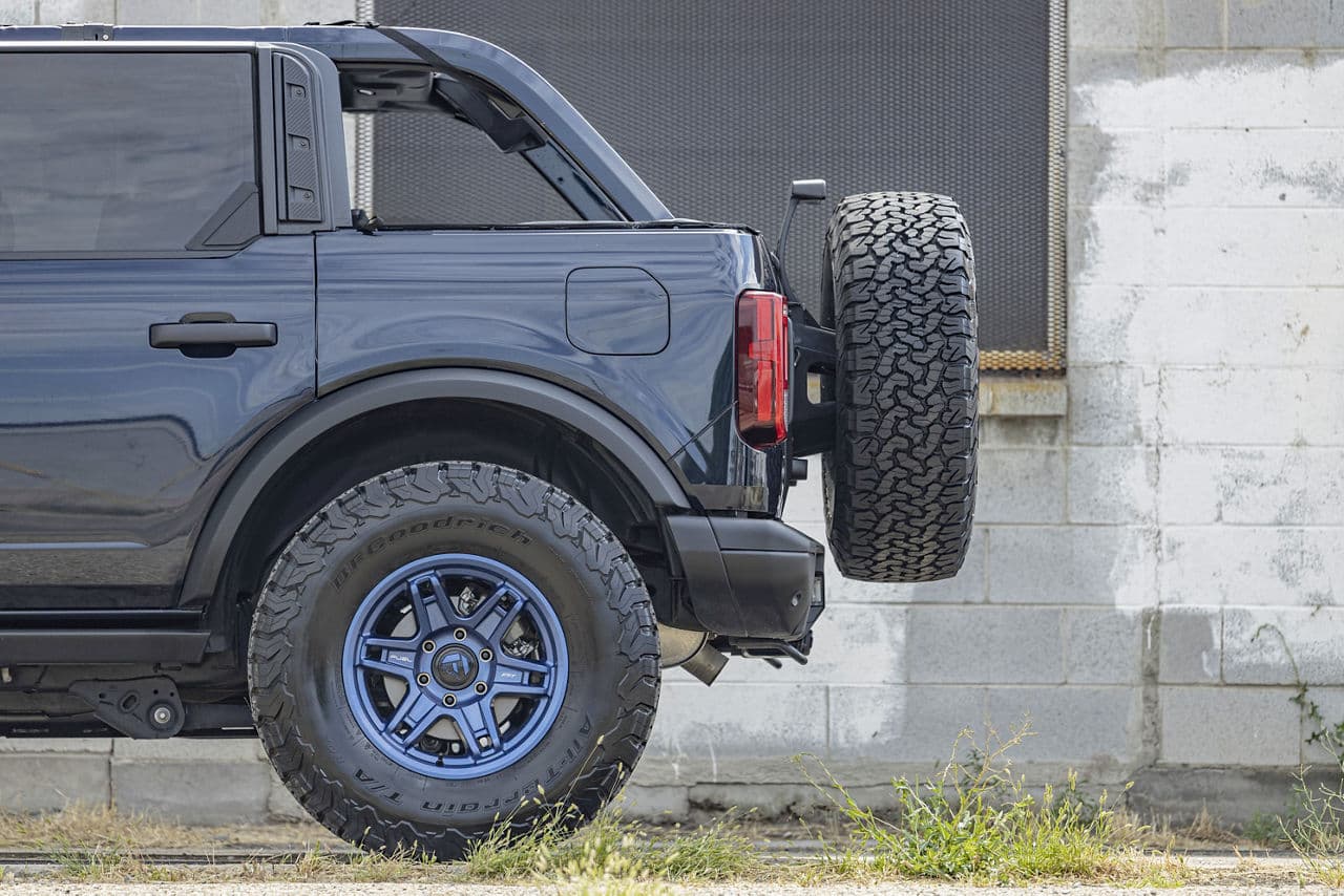 Detail view of 2022 Ford Bronco with wheels