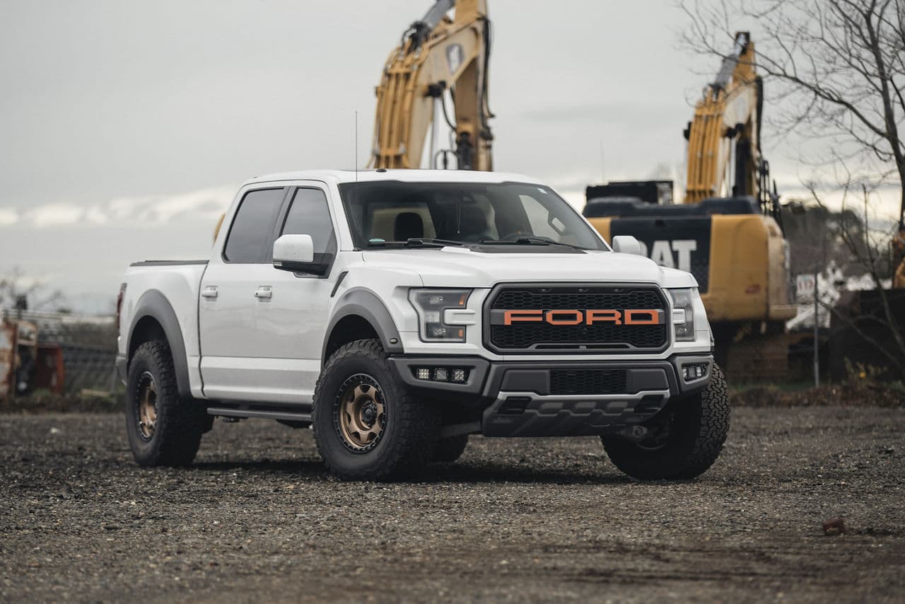 Detail view of 2022 Ford F150 Raptor with truck suv wheels