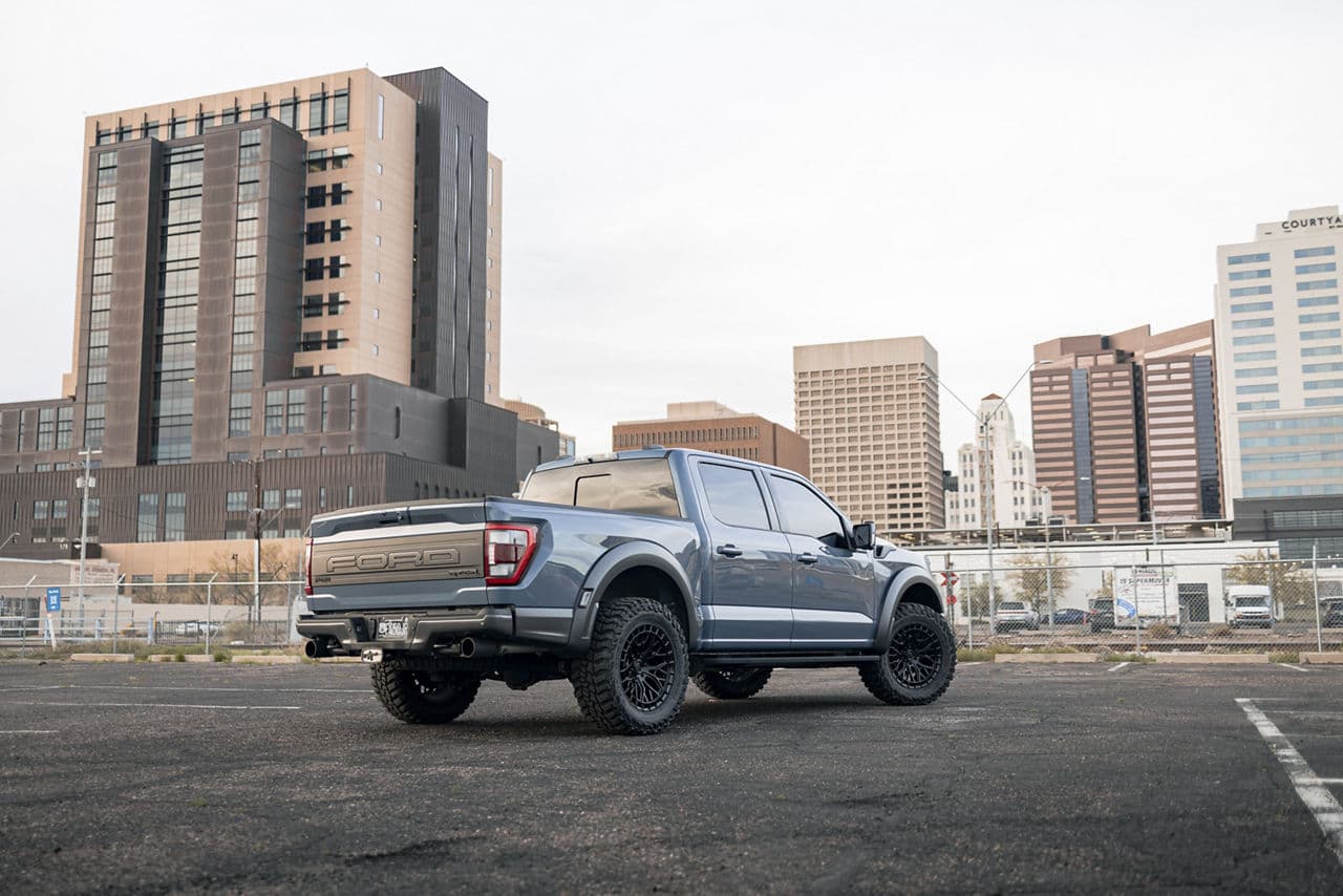 Interior of 2022 Ford F150 Raptor with truck suv wheels