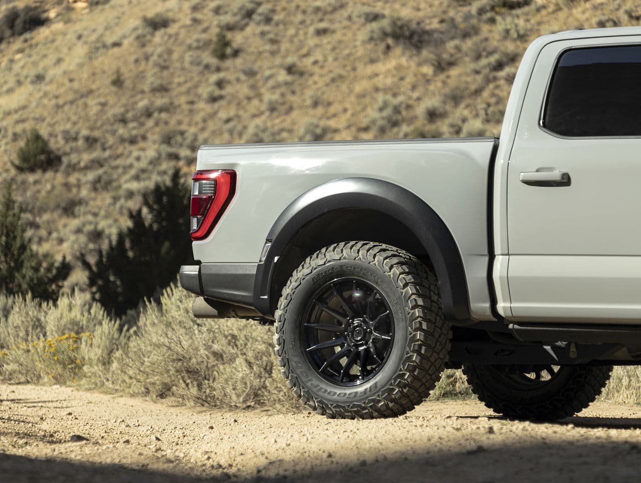 Interior of 2022 Ford F150 Raptor with wheels