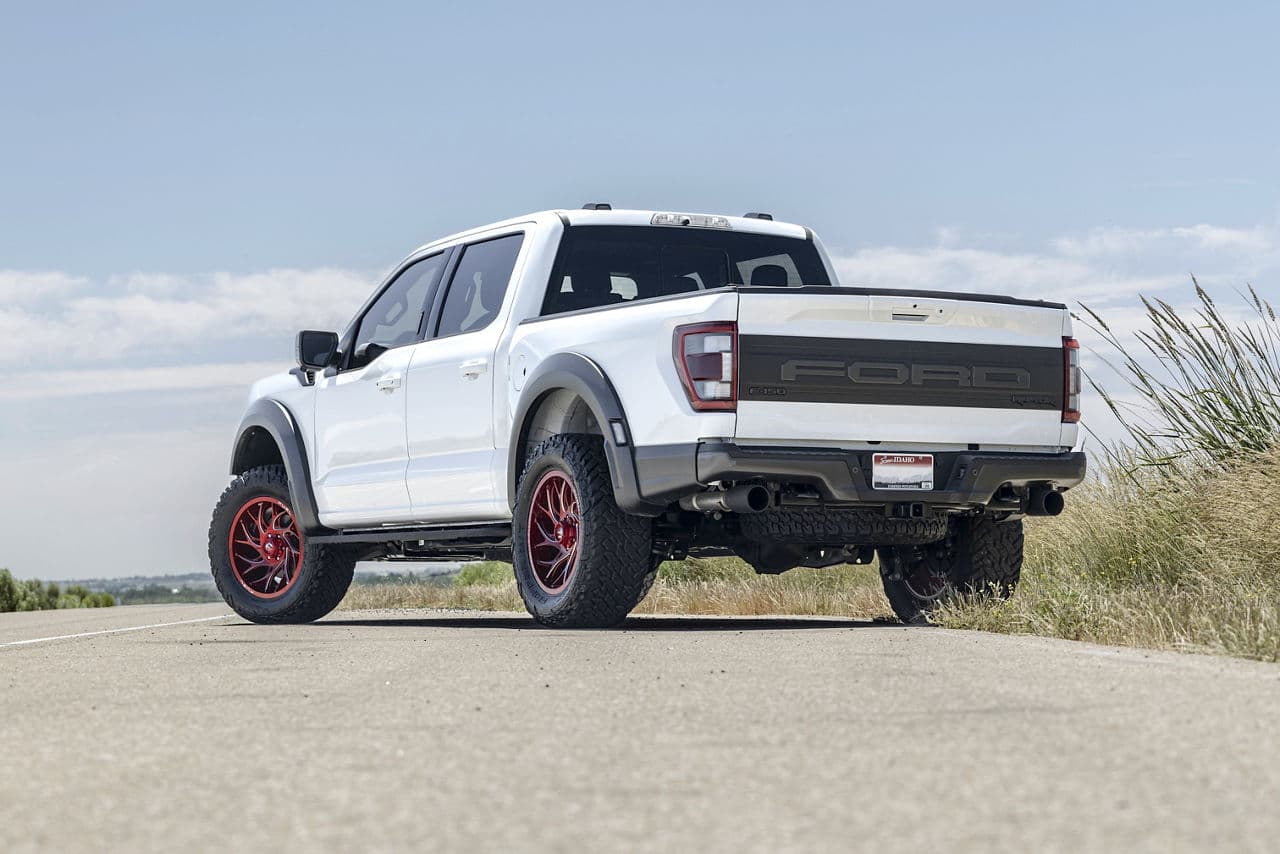 Interior of 2022 Ford F150 Raptor with wheels