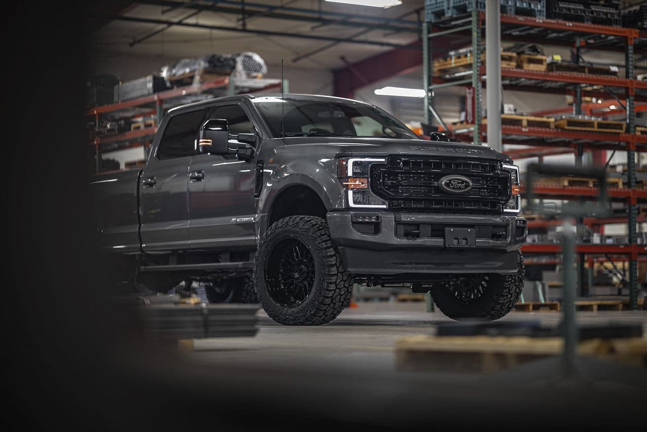 Side profile of 2022 Ford F250 with truck suv wheels