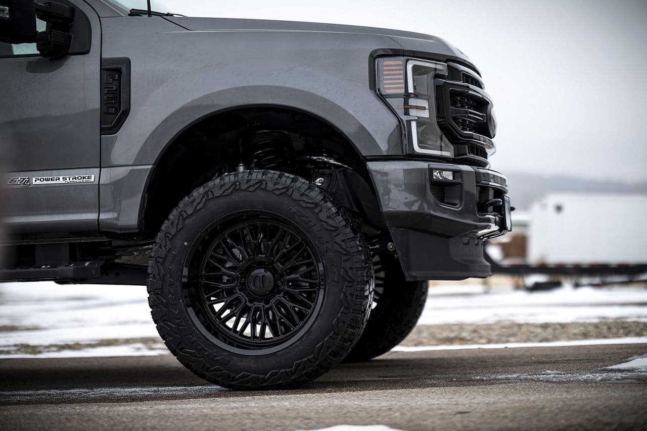 Detail view of 2022 Ford F250 with truck suv wheels