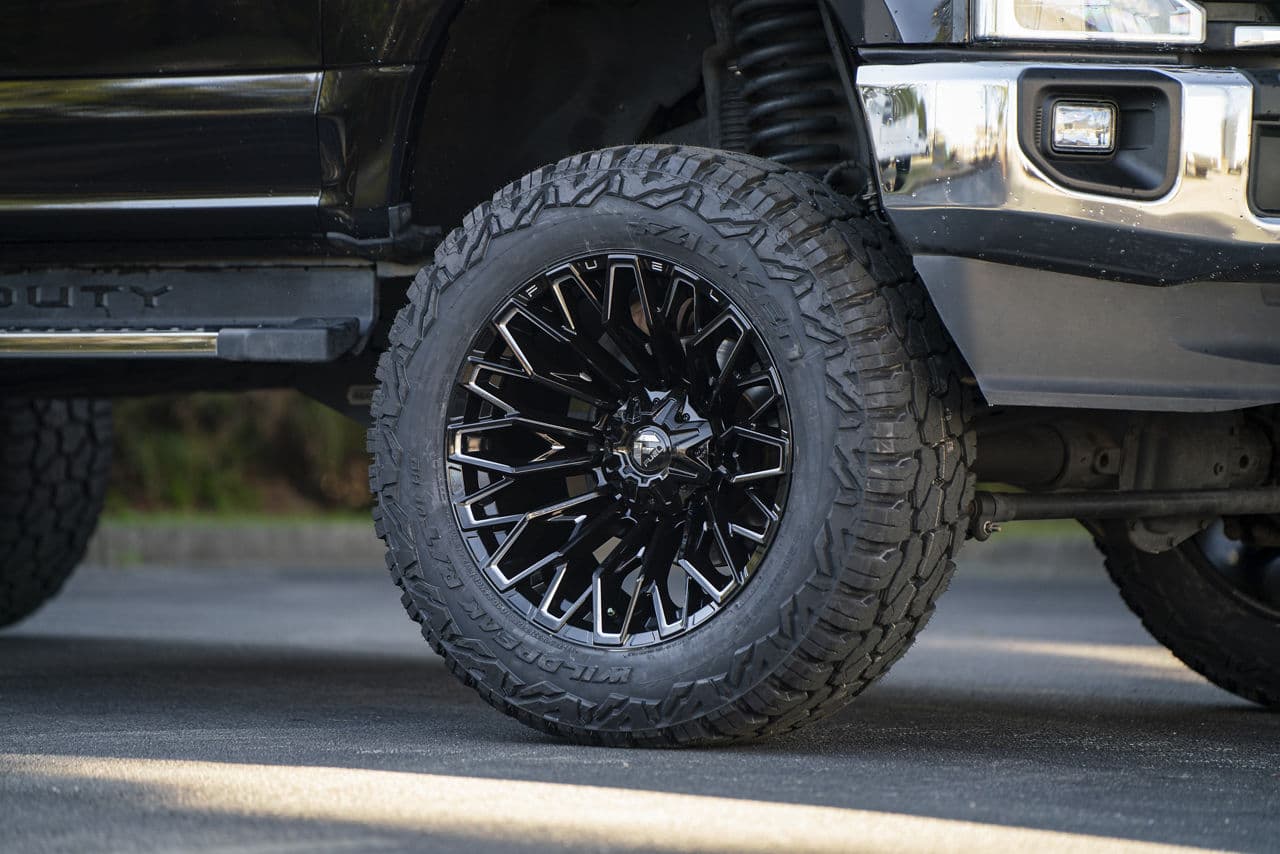 Detail view of 2022 Ford F250 with truck suv wheels