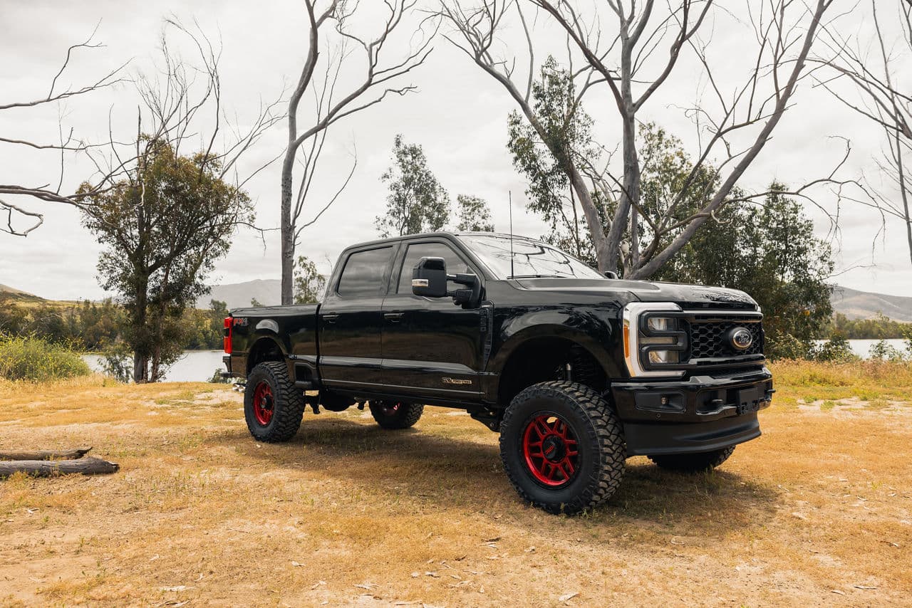 Detail view of 2022 Ford F250 with vehicle wraps