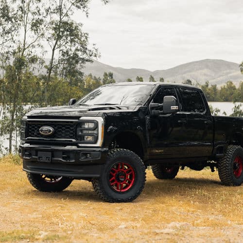 Detail view of 2022 Ford F250 with wheels