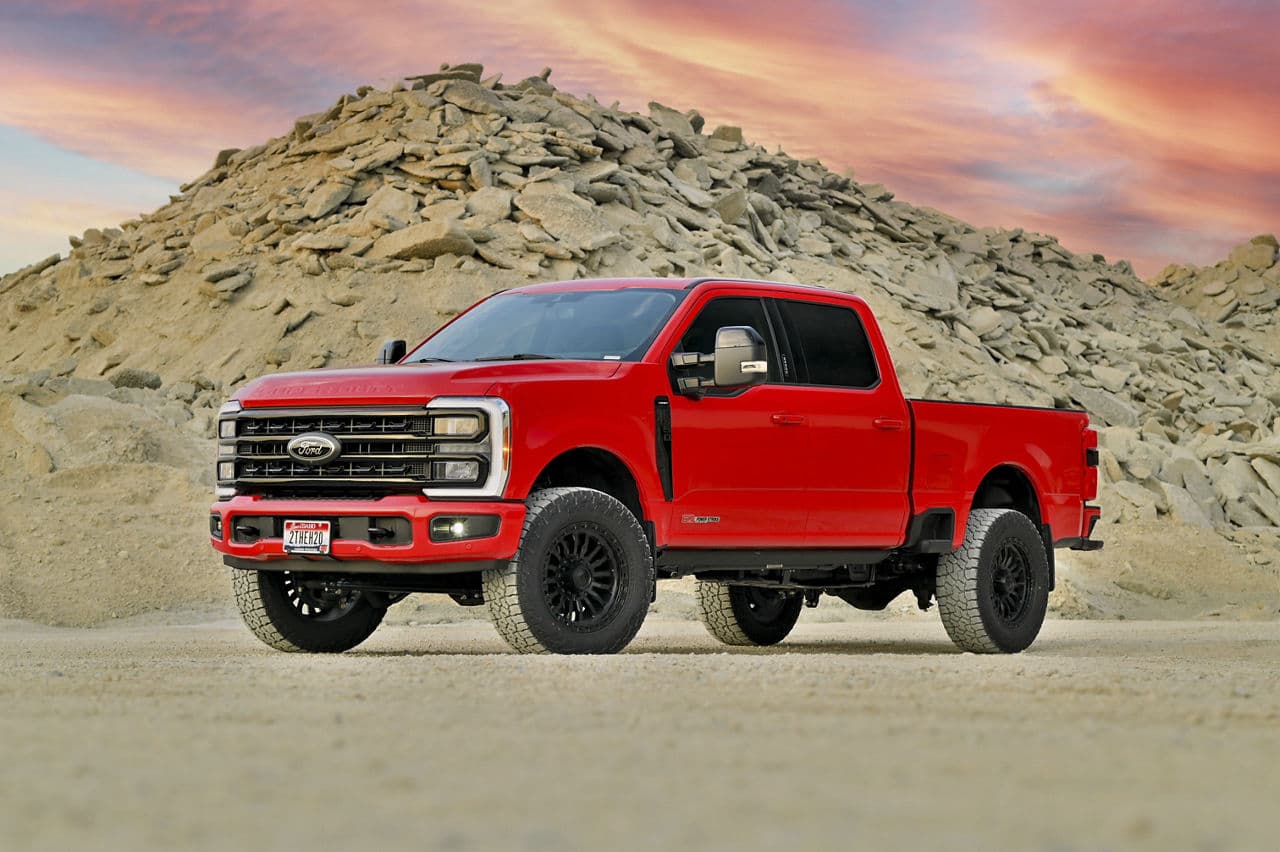 Rear view of 2022 Ford F350 with wheels