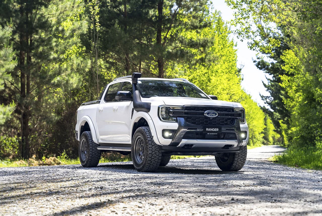 Front view of 2022 Ford Ranger Wildtrack with wheels