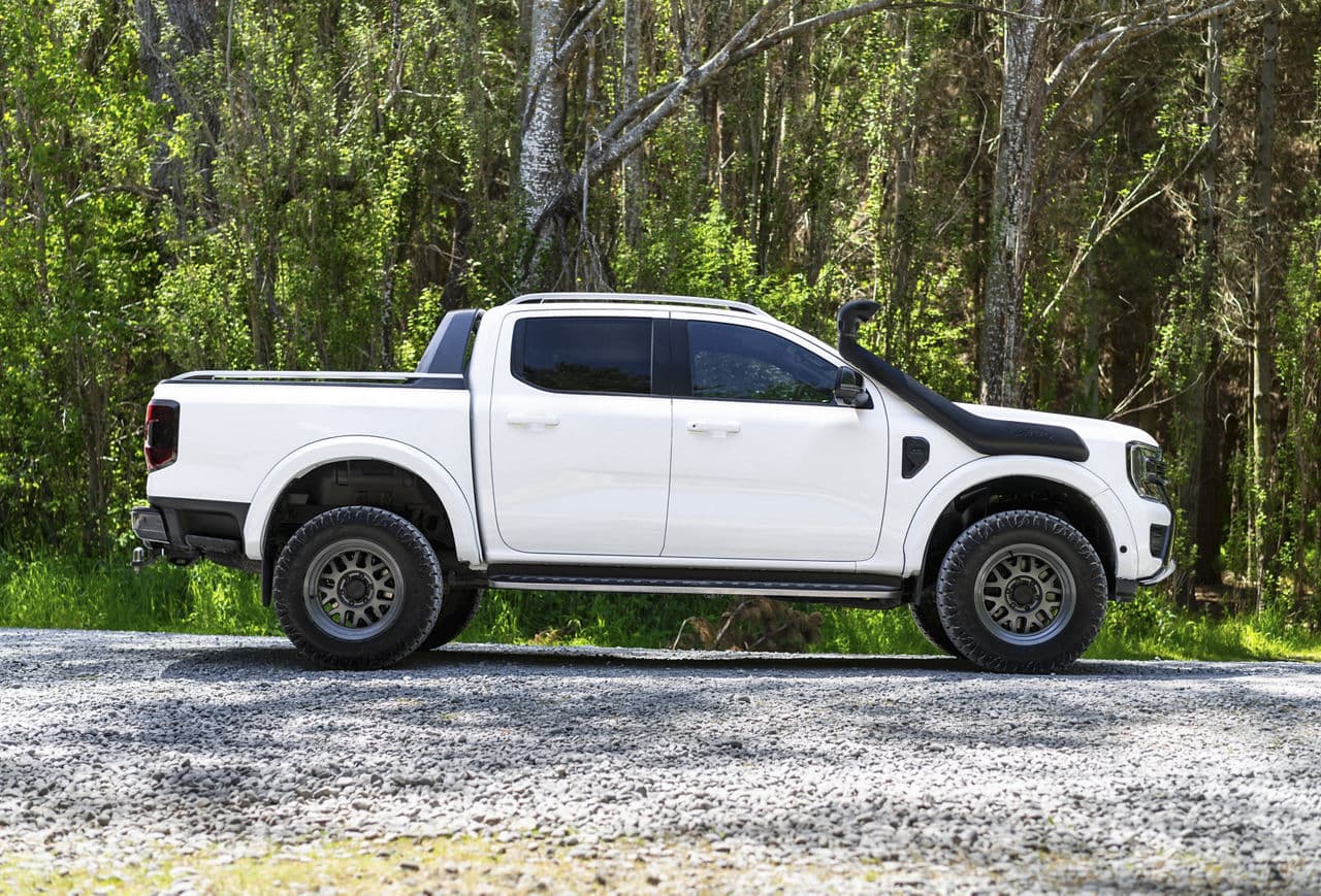 Side profile of 2022 Ford Ranger Wildtrack with wheels