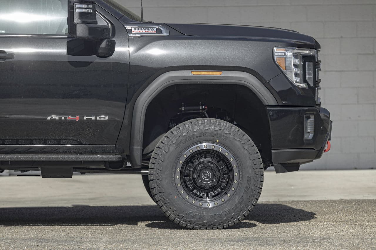 Interior of 2022 GMC Sierra AT4 with truck suv wheels