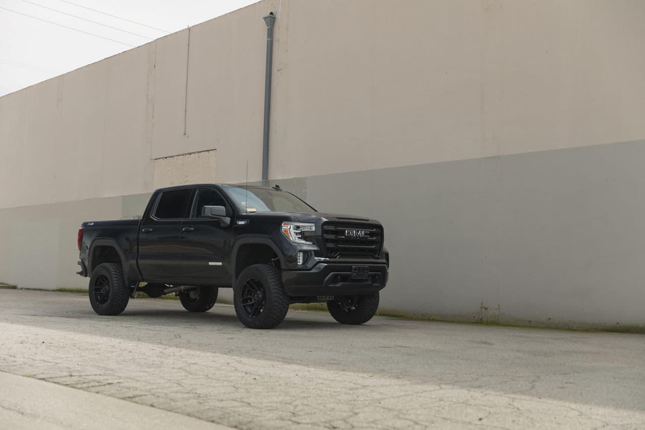 Interior of 2022 GMC Sierra with wheels
