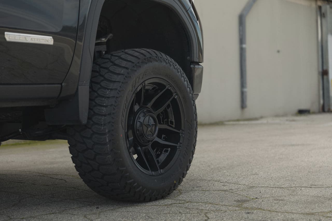 Detail view of 2022 GMC Sierra with wheels