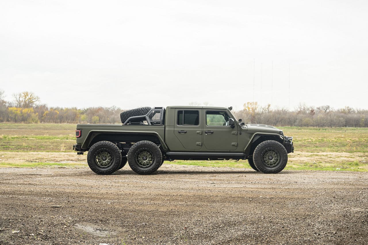 Interior of 2022 Jeep Gladiator 6x6 with wheels