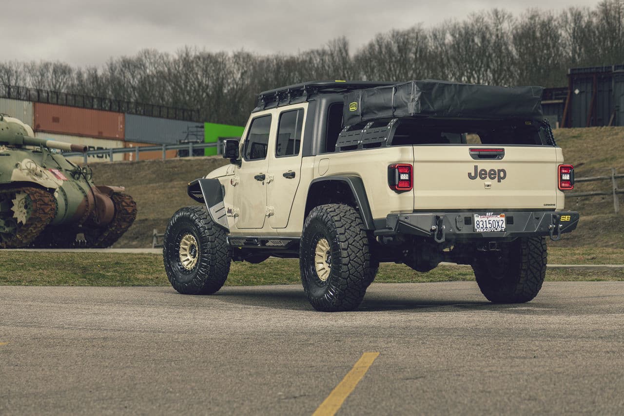 Interior of 2022 Jeep Gladiator with wheels