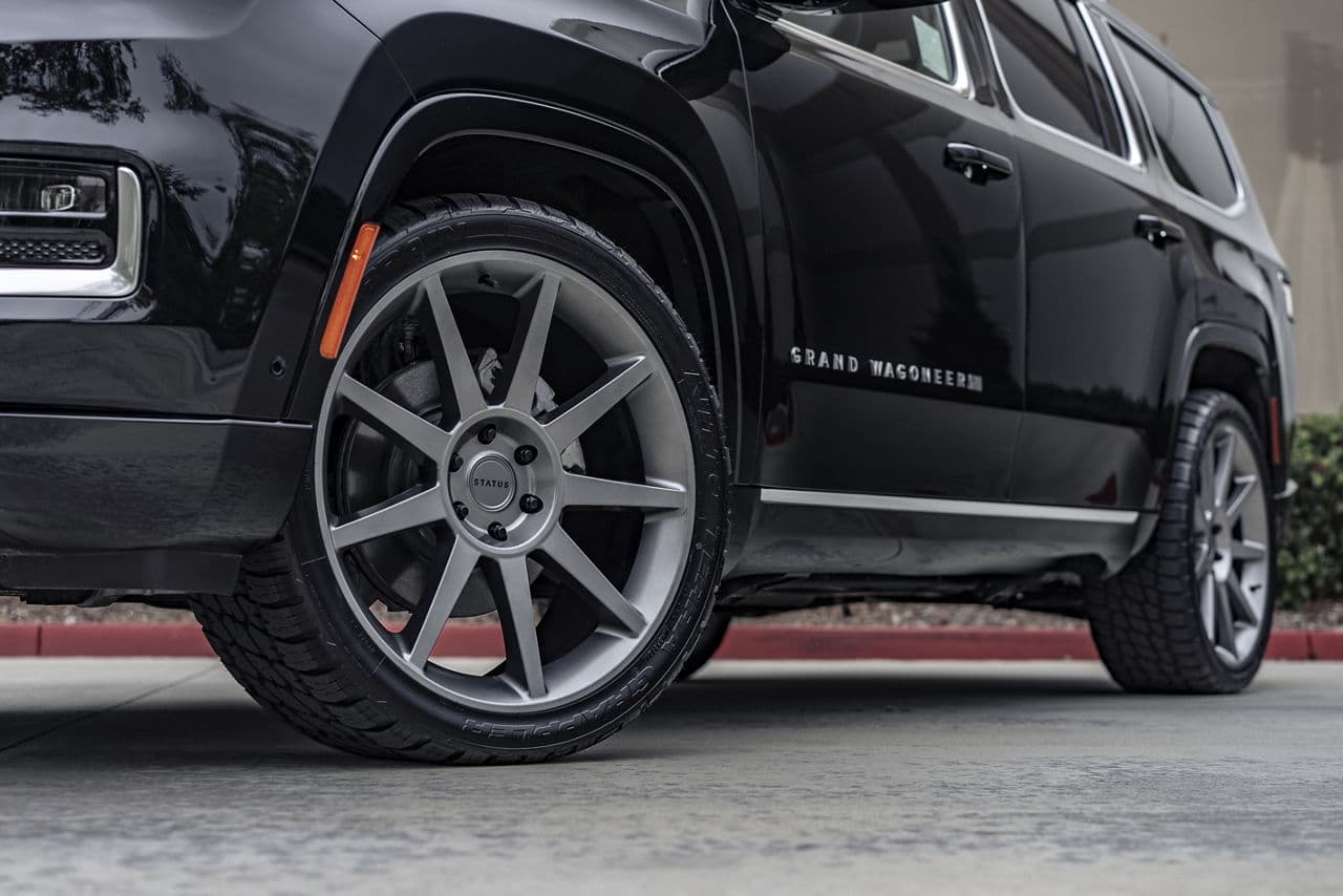 Interior of 2022 Jeep Grand Wagoneer with wheels