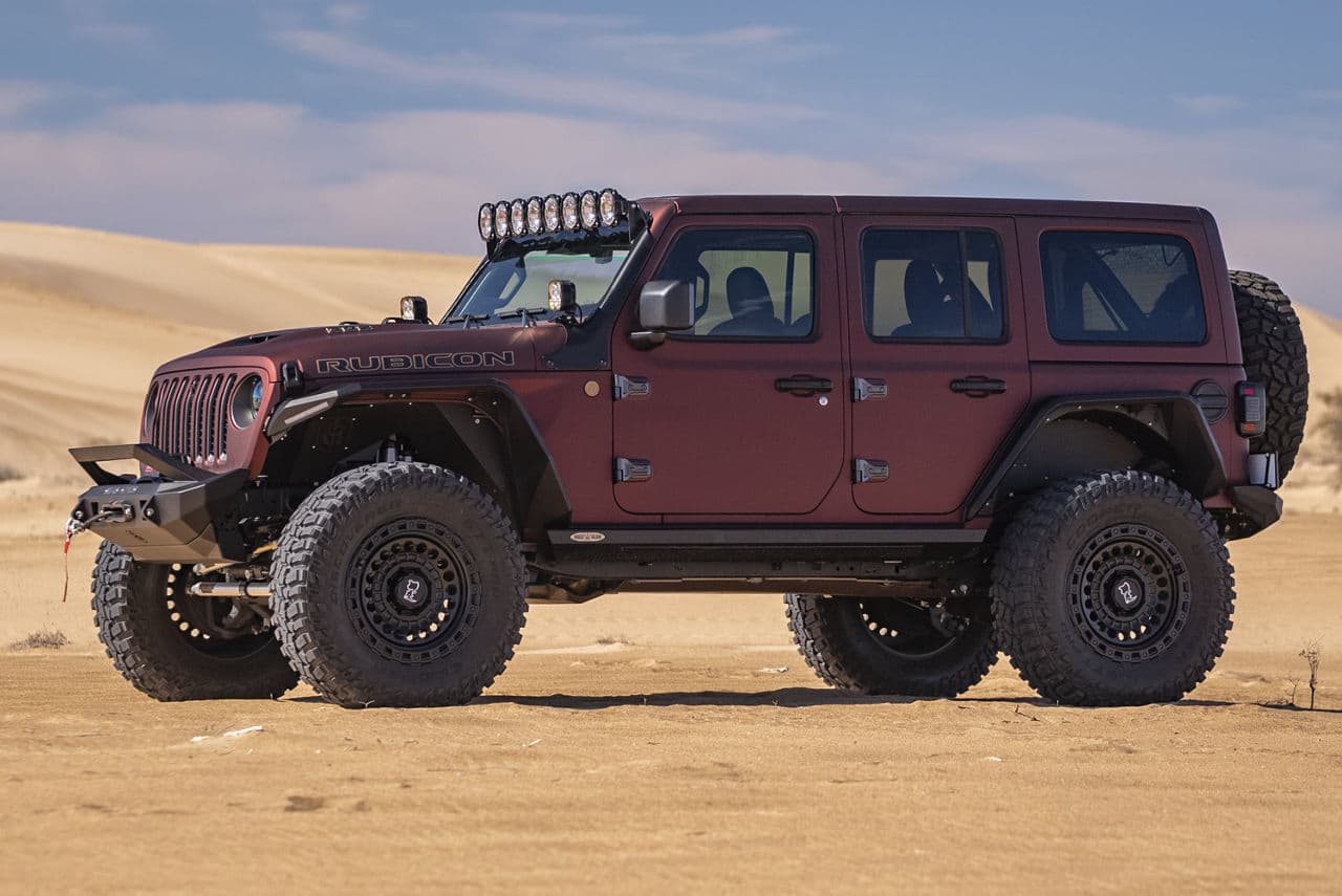 Front view of 2022 Jeep Wrangler with wheels