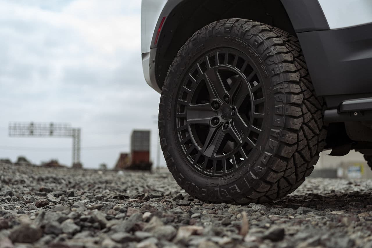 Interior of 2022 Land Rover Defender with wheels