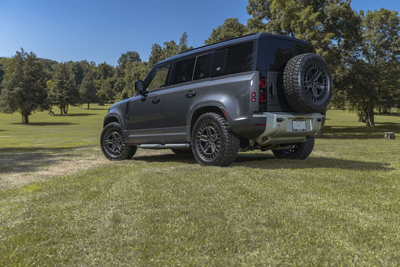 Interior of 2022 Land Rover Defender with wheels