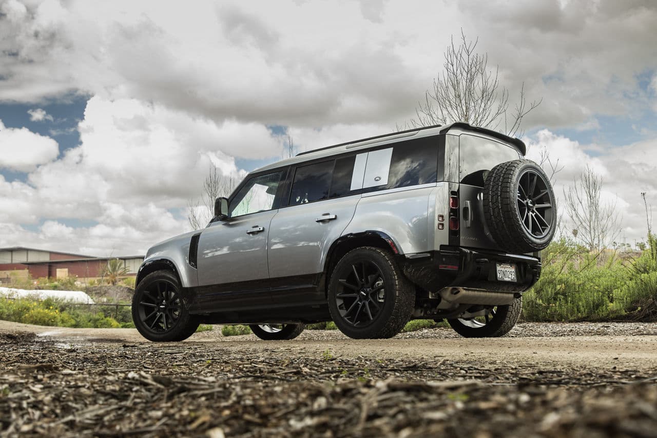 Front view of 2022 Land Rover Defender with wheels