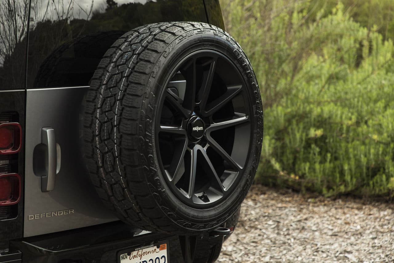 Interior of 2022 Land Rover Defender with wheels