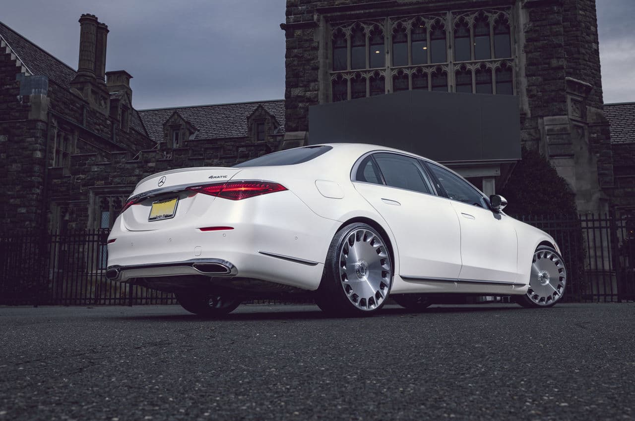 Rear view of 2022 Mercedes-Benz S Class with wheels
