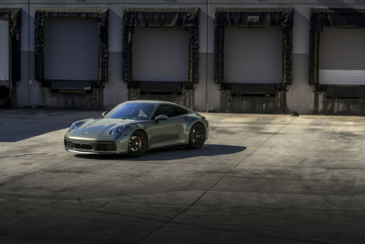 Front view of 2022 Porsche 992 with wheels