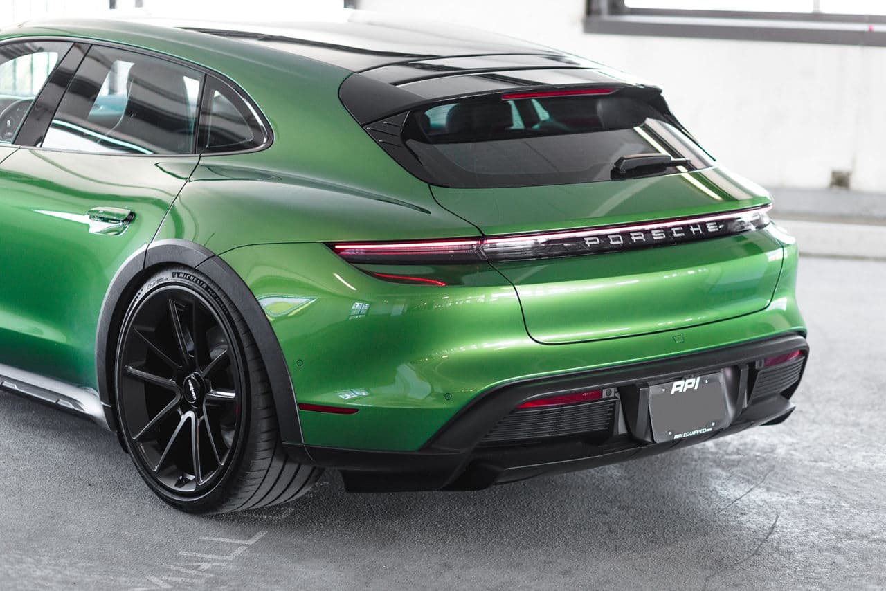 Interior of 2022 Porsche Taycan with wheels