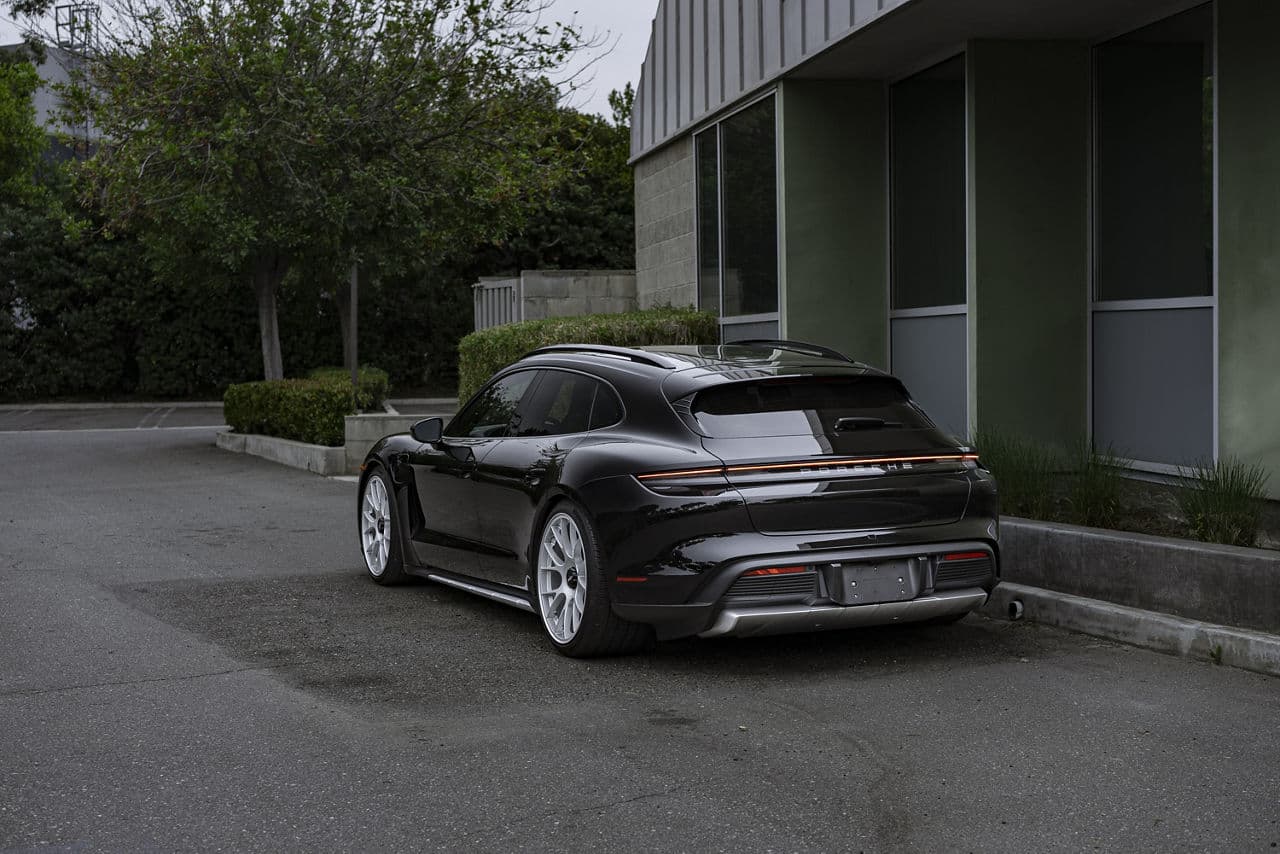 Interior of 2022 Porsche Taycan with wheels