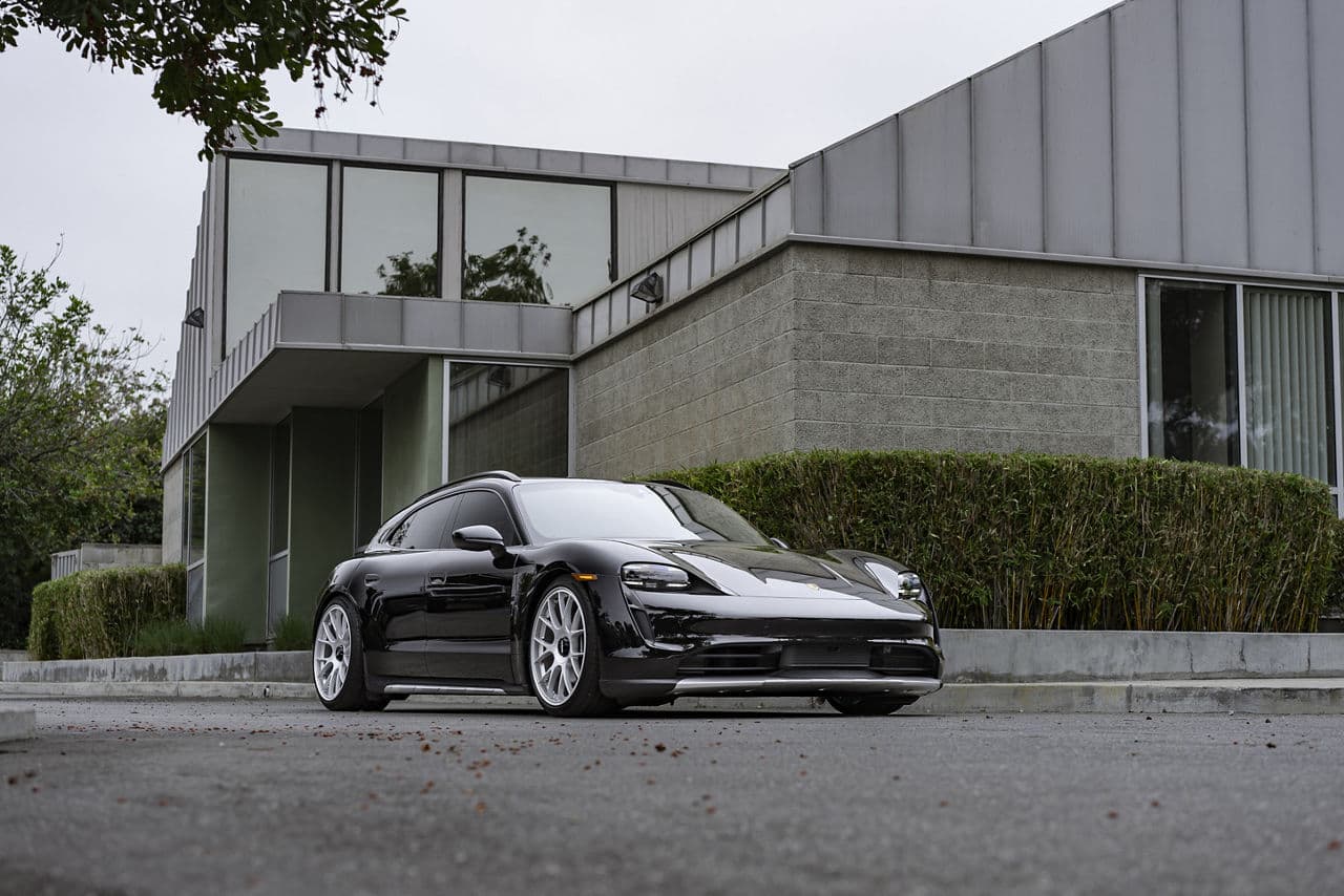 Front view of 2022 Porsche Taycan with wheels