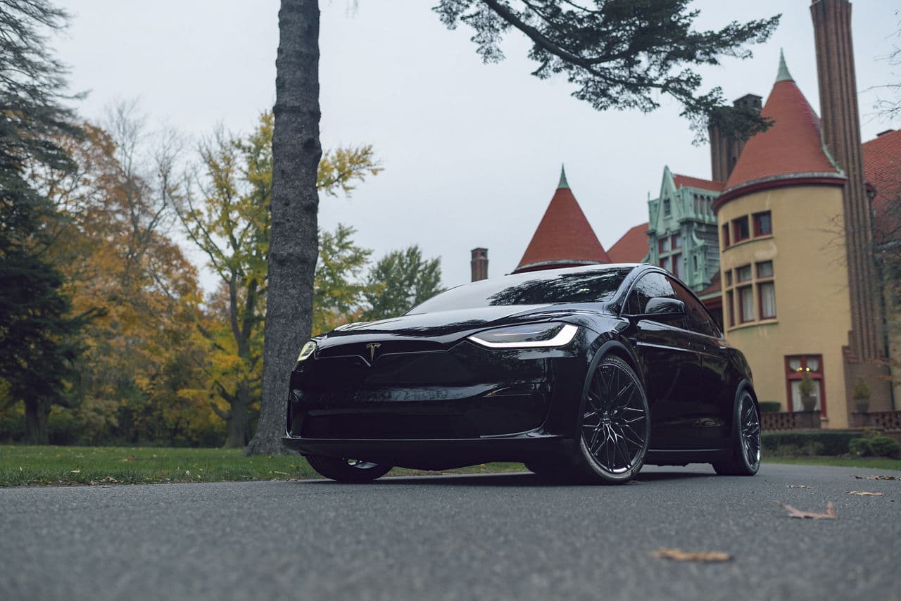 Interior of 2022 Tesla Model X with wheels