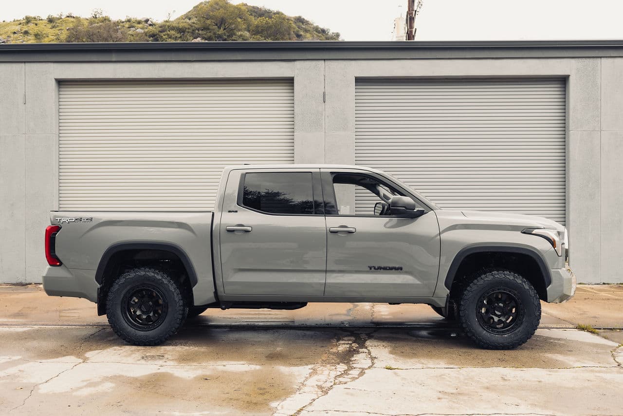 Side profile of 2022 Toyota Tundra TRD Pro with wheels