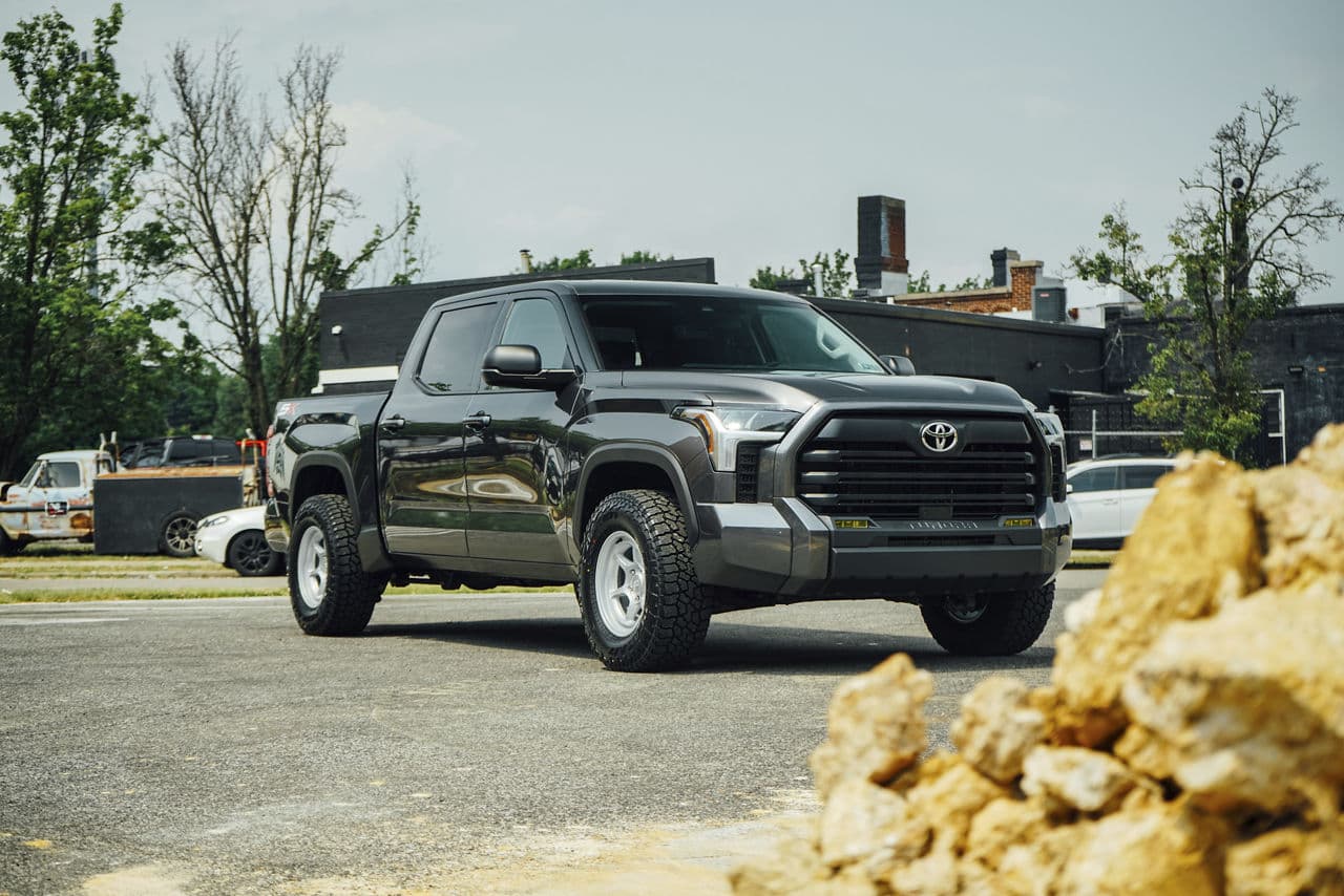 Front view of 2022 Toyota Tundra with truck suv wheels